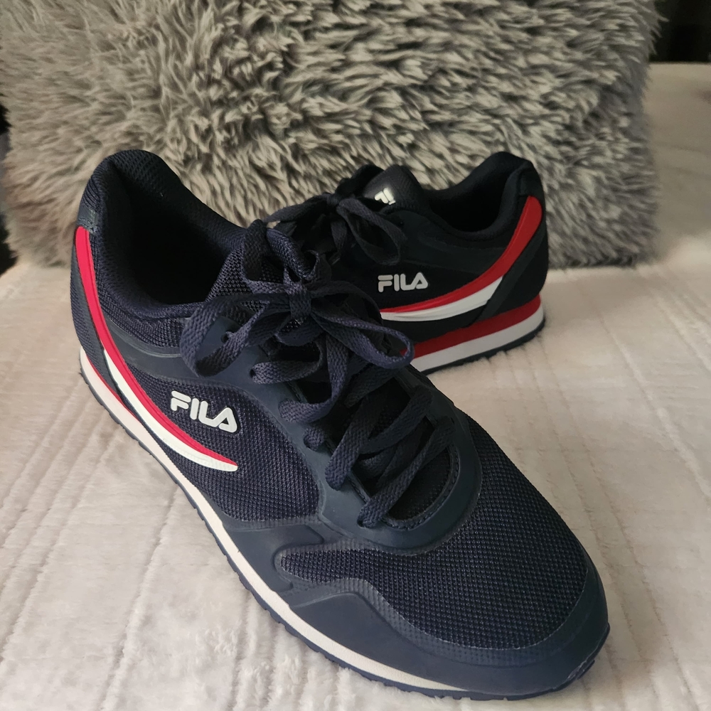 Fila Navy Athletic Shoes with Red and White Details